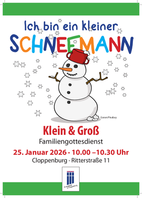 Plakat mit Schneemann